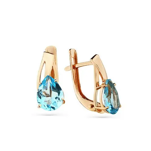 Серьги с английским замком из красного золота