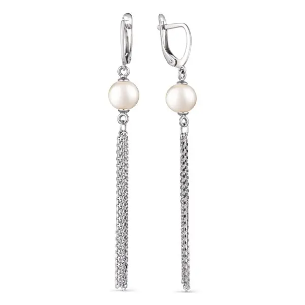 Серьги подвесные из серебра