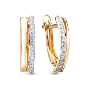 Серьги с английским замком из красного золота