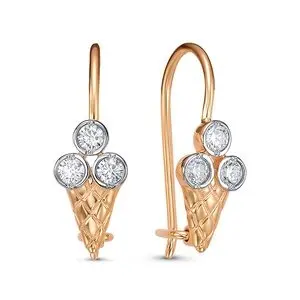 Серьги детские из красного золота