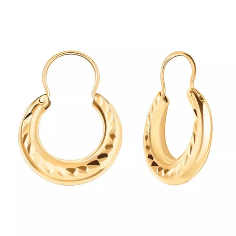 Серьги петельки из красного золота