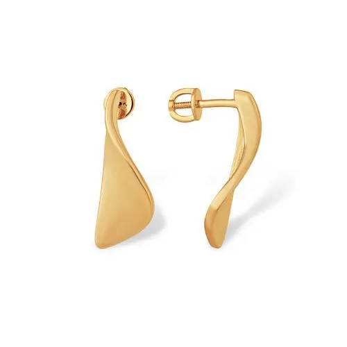 Серьги пуссеты из красного золота