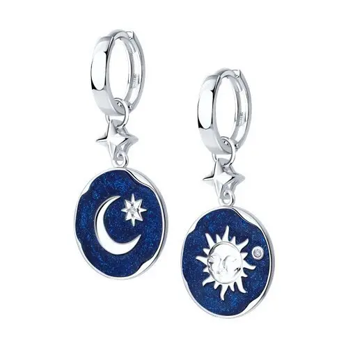 Серьги подвесные из серебра