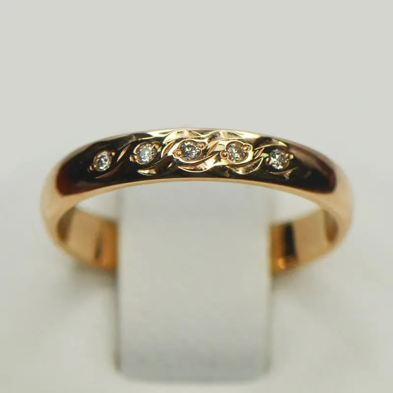 Кольцо обручальное из красного золота