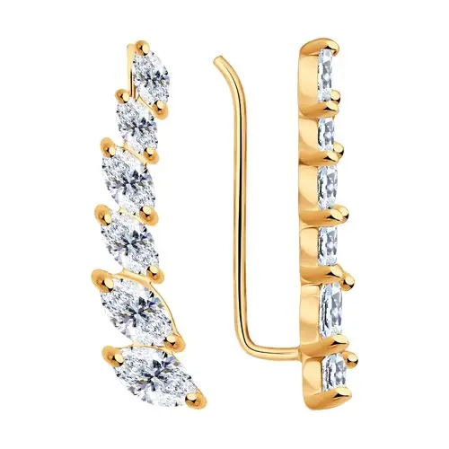 Серьги зажимы из позолоты