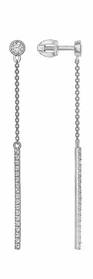 Серьги подвесные из серебра
