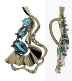 Подвеска декоративная из красного золота