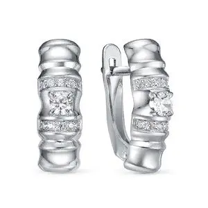 Серьги с английским замком из серебра