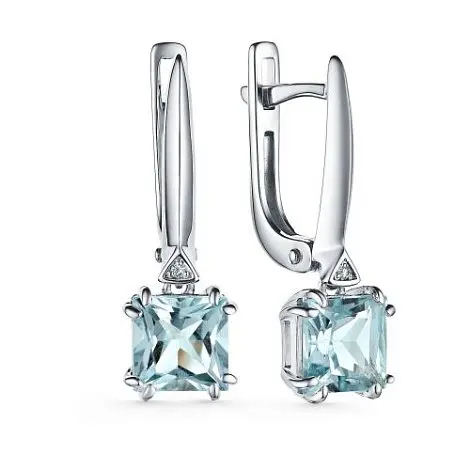 Серьги подвесные из серебра