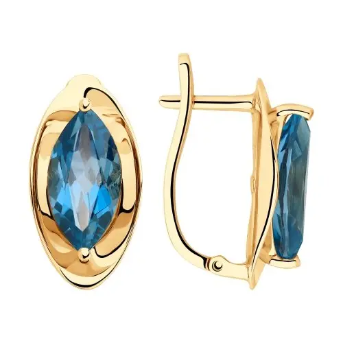 Серьги с английским замком из красного золота