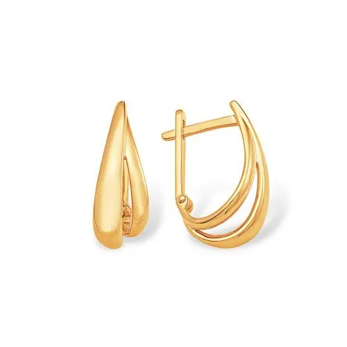 Серьги с английским замком из красного золота