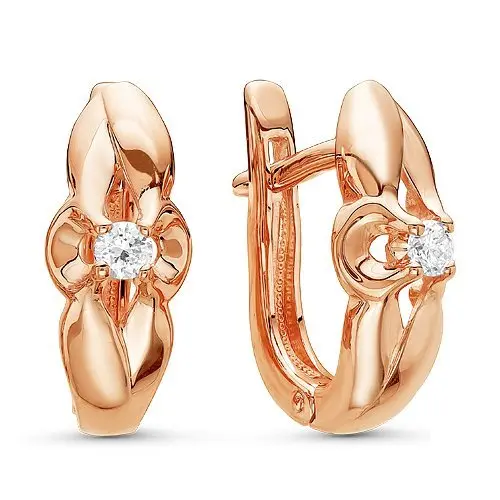 Серьги с английским замком из белого золота