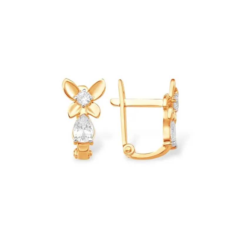 Серьги детские из красного золота