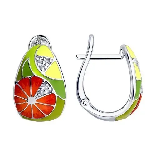 Серьги с английским замком из серебра