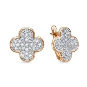 Серьги с английским замком из красного золота