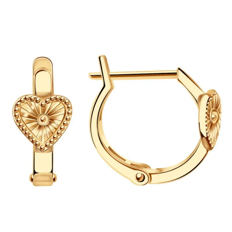 Серьги детские из красного золота