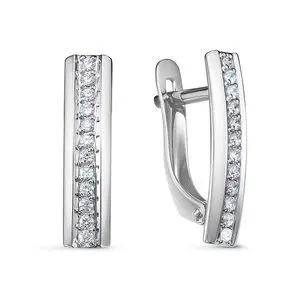 Серьги с английским замком из белого золота