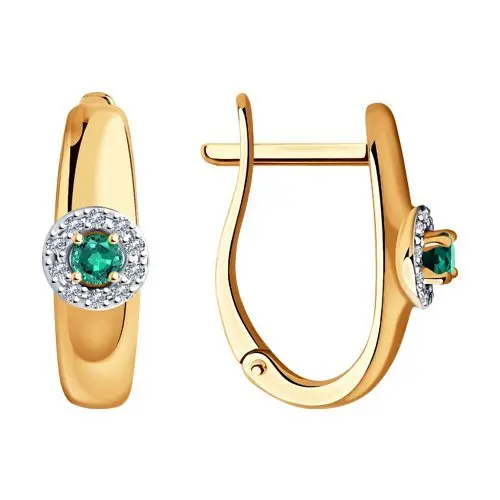 Серьги с английским замком из красного золота