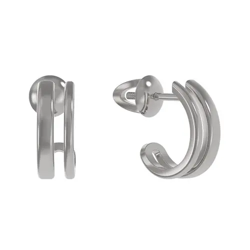 Серьги пуссеты из серебра