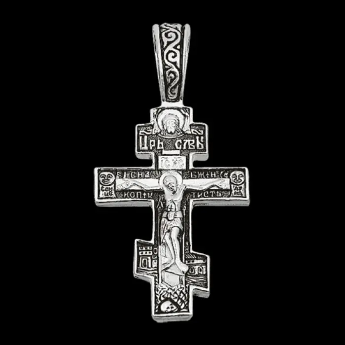 Подвеска крест из серебра