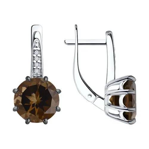Серьги с английским замком из серебра