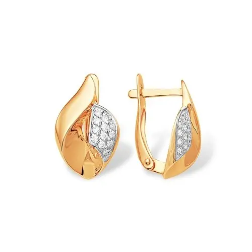 Серьги с английским замком из красного золота