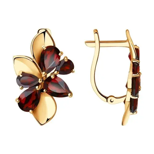 Серьги с английским замком из красного золота