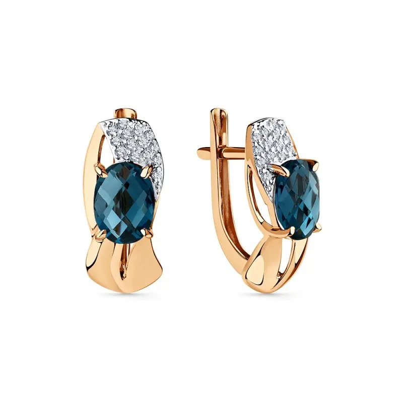 Серьги с английским замком из красного золота