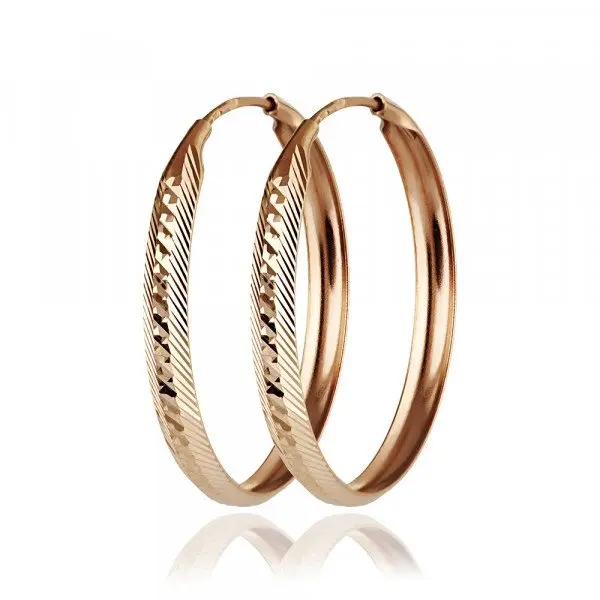 Серьги конго из красного золота