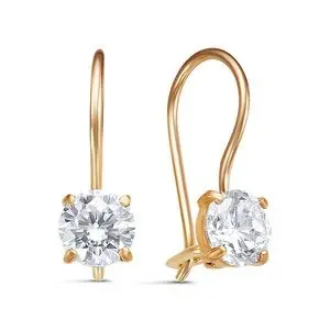 Серьги детские из красного золота