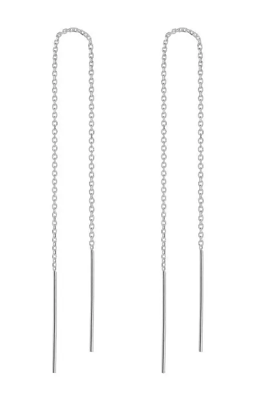 Серьги цепочки из серебра