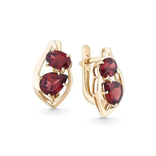 Серьги с английским замком из красного золота