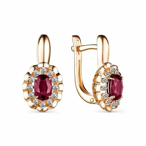 Серьги с английским замком из красного золота