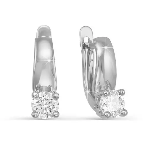 Серьги с английским замком из белого золота