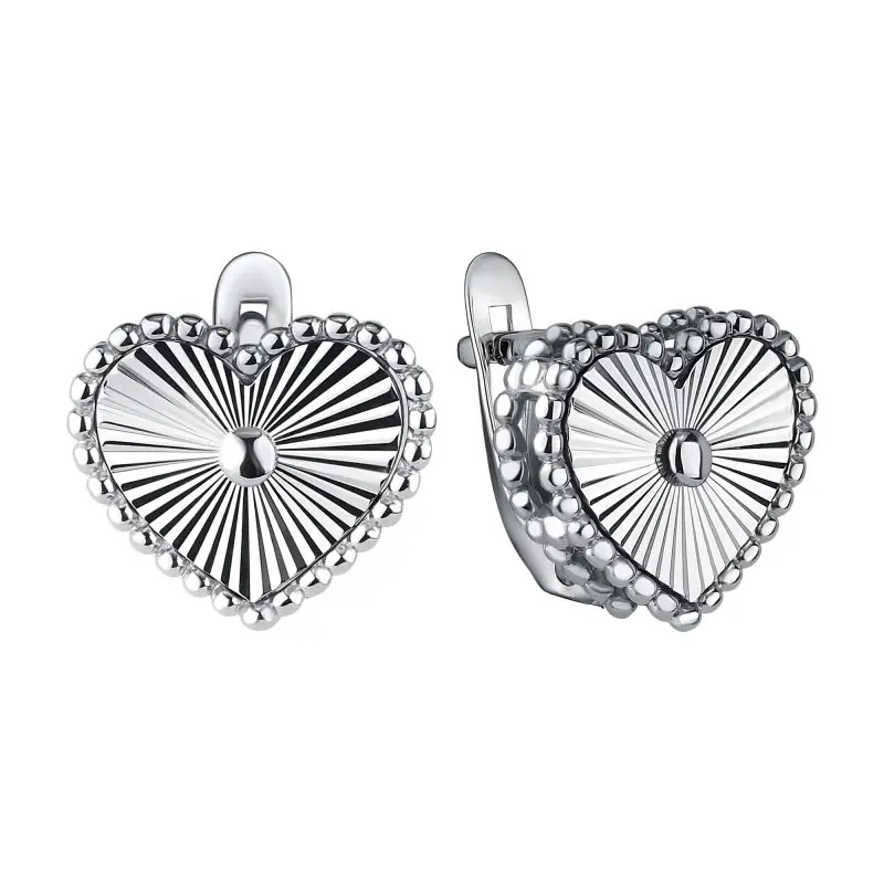 Серьги с английским замком из серебра