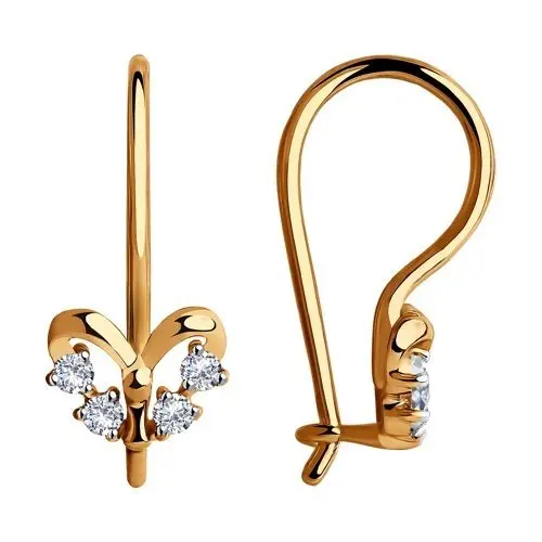 Серьги детские из красного золота