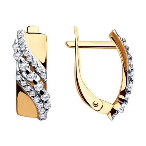 Серьги с английским замком из красного золота