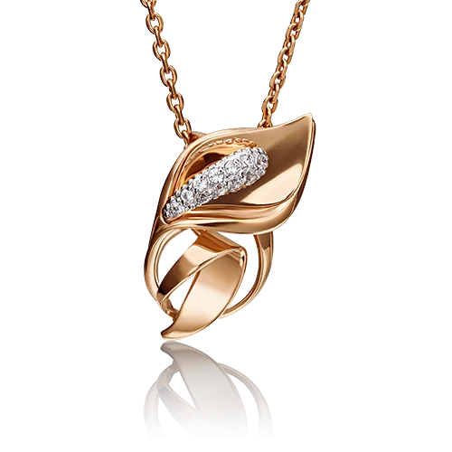 Подвеска бегунок из красного золота вид 1