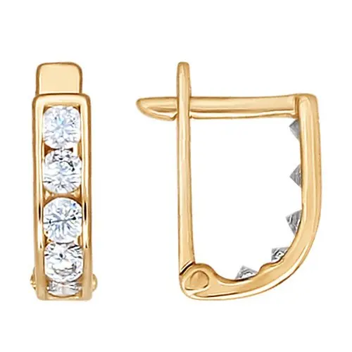 Серьги детские из красного золота