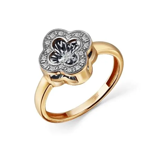 Кольцо декоративное из комбинированного золота