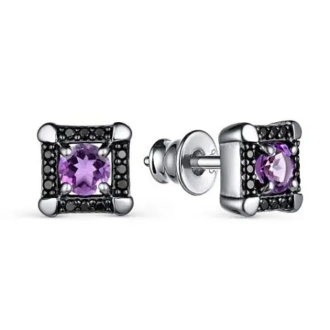 Серьги пуссеты из серебра