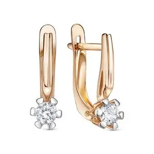 Серьги с английским замком из красного золота