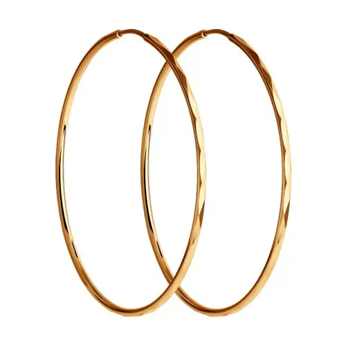 Серьги конго из красного золота