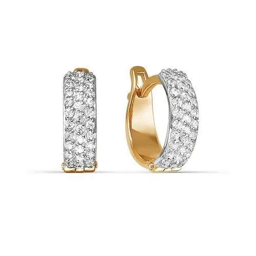 Серьги с английским замком из красного золота