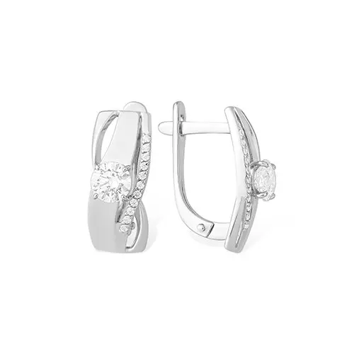 Серьги с английским замком из серебра