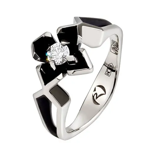 Кольцо декоративное из белого золота