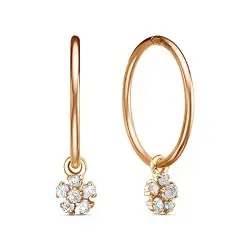 Серьги конго из красного золота