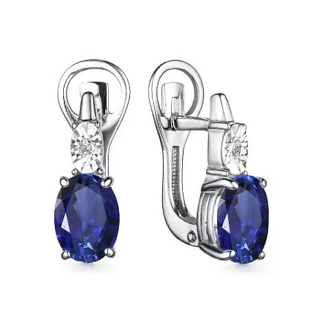 Серьги с английским замком из серебра