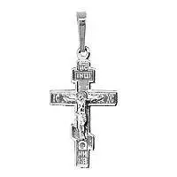 Подвеска крест из комбинированного золота без вставок