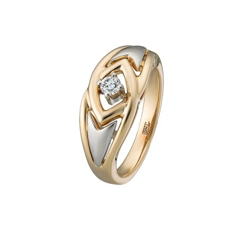 Кольцо декоративное из комбинированного золота